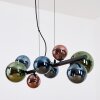 Chehalis hanging light, globe light, pendant light blue, green, coppery, 8-light sources
