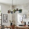Chehalis hanging light, globe light, pendant light blue, chrome, green, clear, Smoke-coloured, 8-light sources