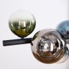 Chehalis hanging light, globe light, pendant light blue, chrome, green, clear, Smoke-coloured, 8-light sources