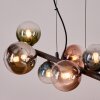 Chehalis hanging light, globe light, pendant light blue, chrome, green, clear, coppery, Smoke-coloured, 8-light sources
