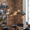Chehalis hanging light, globe light, pendant light blue, green, clear, coppery, 8-light sources