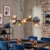 Chehalis hanging light, globe light, pendant light blue, green, clear, coppery, 8-light sources