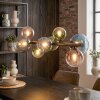 Chehalis hanging light, globe light, pendant light blue, green, clear, coppery, 8-light sources