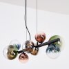Chehalis hanging light, globe light, pendant light blue, chrome, green, clear, coppery, Smoke-coloured, 8-light sources