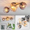 Koyoto ceiling light, globe light Amber, clear, Smoke-coloured, 4-light sources