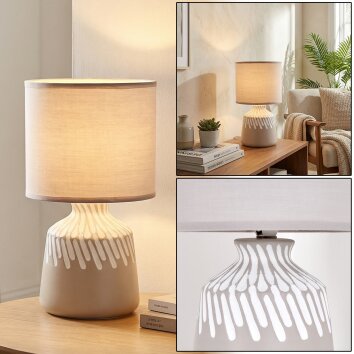 Mirvel table lamp grey, white, 1-light source