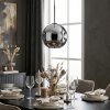 Ripoll hanging light, globe light, pendant light chrome, Smoke-coloured, 1-light source