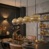 Koyoto hanging light, globe light, pendant light gold, clear, 4-light sources