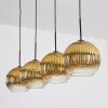 Koyoto hanging light, globe light, pendant light gold, clear, 4-light sources