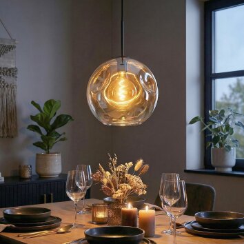 Ripoll hanging light, globe light, pendant light Amber, clear, 1-light source