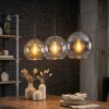 Koyoto hanging light, globe light, pendant light Amber, clear, Smoke-coloured, 3-light sources
