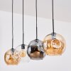 Ripoll hanging light, globe light, pendant light Amber, clear, Smoke-coloured, 4-light sources