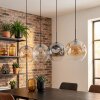 Ripoll hanging light, globe light, pendant light Amber, clear, Smoke-coloured, 4-light sources