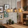 Ripoll hanging light, globe light, pendant light Amber, clear, Smoke-coloured, 4-light sources