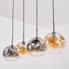 Ripoll hanging light, globe light, pendant light Amber, clear, Smoke-coloured, 4-light sources