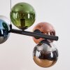 Gastor hanging light, globe light, pendant light blue, chrome, green, coppery, Smoke-coloured, 8-light sources