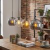 Koyoto hanging light, globe light, pendant light Amber, chrome, clear, Smoke-coloured, 4-light sources