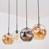 Ripoll hanging light, globe light, pendant light Amber, clear, Smoke-coloured, 4-light sources