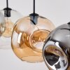 Ripoll hanging light, globe light, pendant light Amber, clear, Smoke-coloured, 4-light sources
