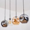 Ripoll hanging light, globe light, pendant light Amber, clear, Smoke-coloured, 4-light sources