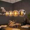Ripoll hanging light, globe light, pendant light Amber, clear, Smoke-coloured, 4-light sources