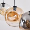 Ripoll hanging light, globe light, pendant light Amber, clear, Smoke-coloured, 4-light sources