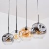 Ripoll hanging light, globe light, pendant light Amber, clear, Smoke-coloured, 4-light sources