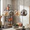 Ripoll hanging light, globe light, pendant light Amber, Smoke-coloured, 4-light sources