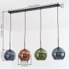 Koyoto hanging light, globe light, pendant light blue, green, coppery, 4-light sources