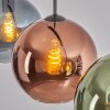 Koyoto hanging light, globe light, pendant light blue, green, coppery, 4-light sources