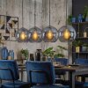 Koyoto hanging light, globe light, pendant light blue, 4-light sources