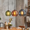 Koyoto hanging light, globe light, pendant light blue, green, coppery, 3-light sources