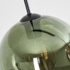 Koyoto hanging light, globe light, pendant light blue, green, coppery, 3-light sources