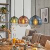 Koyoto hanging light, globe light, pendant light blue, green, clear, coppery, 3-light sources