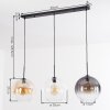 Koyoto hanging light, globe light, pendant light 30 cm Amber, clear, Smoke-coloured, 3-light sources
