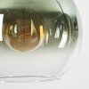 Koyoto hanging light, globe light, pendant light blue, green, clear, coppery, 4-light sources