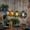 Ripoll hanging light, globe light, pendant light blue, gold, green, 4-light sources