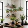 Koyoto hanging light, globe light, pendant light green, clear, 4-light sources