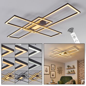 Torresella ceiling light LED black, 1-light source, Remote control