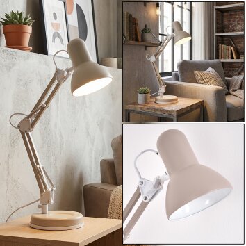 Nurmasuando desk lamp, table lamp LED sand-coloured, white, 1-light source