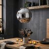 Ripoll hanging light, globe light, pendant light chrome, Smoke-coloured, 1-light source