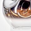 Ripoll hanging light, globe light, pendant light chrome, clear, Smoke-coloured, 1-light source