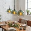 Koyoto hanging light, globe light, pendant light green, clear, 3-light sources