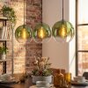 Koyoto hanging light, globe light, pendant light green, clear, 3-light sources