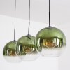Koyoto hanging light, globe light, pendant light green, clear, 3-light sources