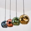 Height-adjustable four glass shade Ripoll pendant light for the dining table