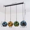 Ripoll hanging light, globe light, pendant light blue, gold, green, 4-light sources