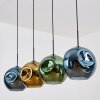 Ripoll hanging light, globe light, pendant light blue, gold, green, 4-light sources