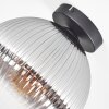 Koyoto ceiling light, globe light 25 cm clear, Smoke-coloured, 1-light source