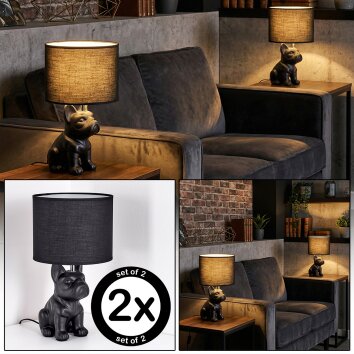 Harol table lamp chrome, black, 1-light source